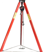 用起重三脚架悬挂手拉葫芦时的注意事项